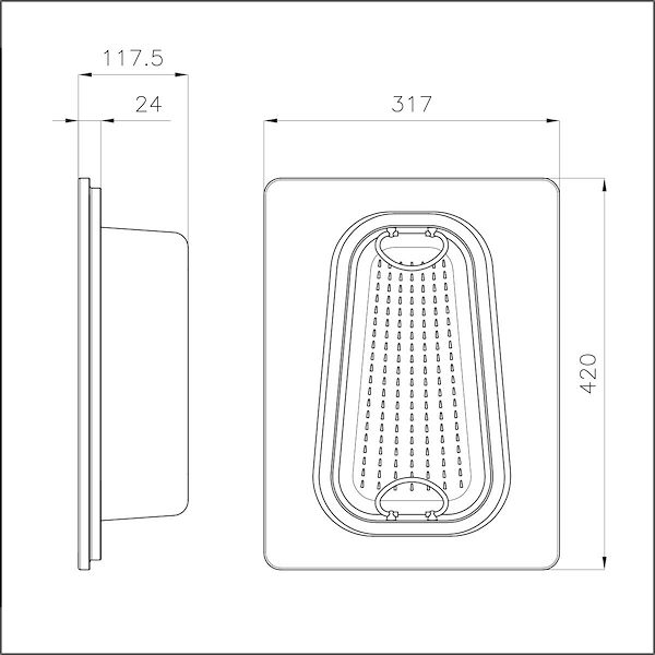 Kit tagliere in legno Iroko con vaschetta scolapasta in acciaio inox