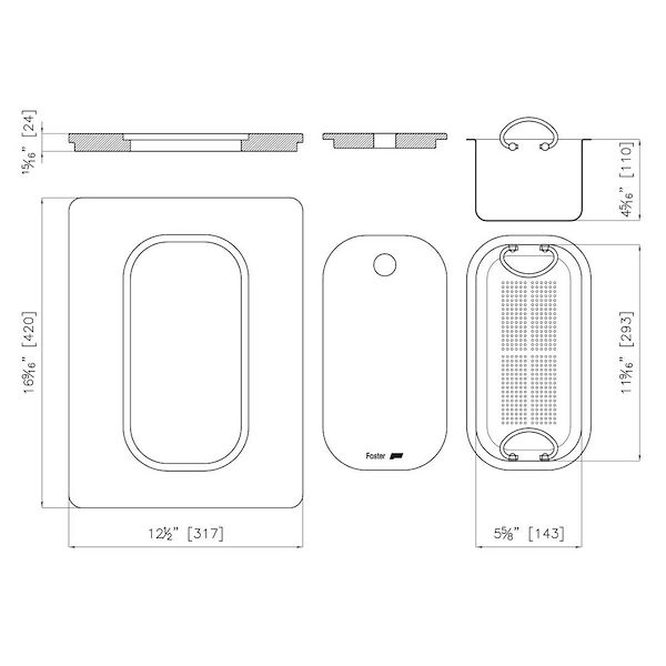Tagliere Twin in legno Iroko con vaschetta scolapasta in acciaio inox